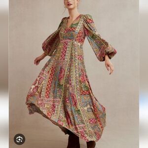 Boden Arabella Paisley Vibrant Long Sleeve Maxi Dress